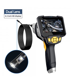 Inskam112  2 Handheld Dual  lens 5M Borescope Hard Wire IP67 Waterproof for Car Sewer Air Conditioner Mechanical Maintenance