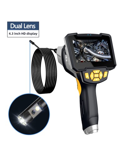 Inskam112  2 Handheld Dual  lens 5M Borescope Hard Wire IP67 Waterproof for Car Sewer Air Conditioner Mechanical Maintenance