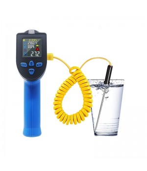 50 500 Dual Laser Non Contact Digital Infrared Thermometer Industrial Temperature Measuring Tool with K Type Thermocouple Probe