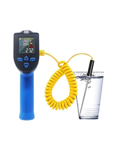 50 500 Dual Laser Non Contact Digital Infrared Thermometer Industrial Temperature Measuring Tool with K Type Thermocouple Probe